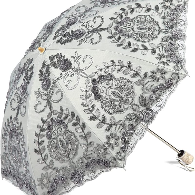 Logo parasol Umbrellas With Your Brand Ladies Anti-UV Lace Embroidery Sun Parasol Folding Umbrella Wedding Umbrella