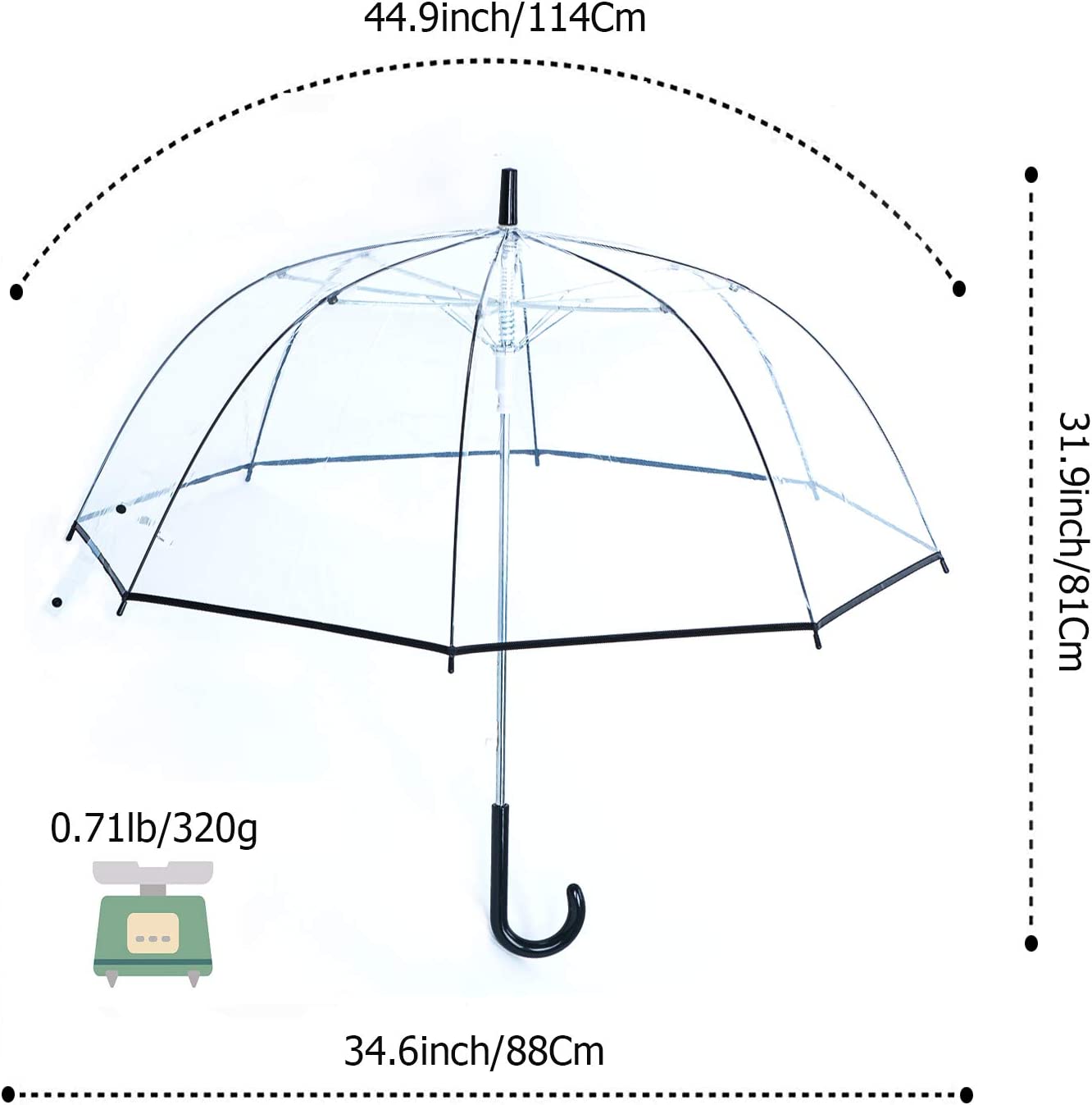 Custom Wedding Umbrellas Clear Lightwight Umbrella for Women Kids - Automatic O - Image 2