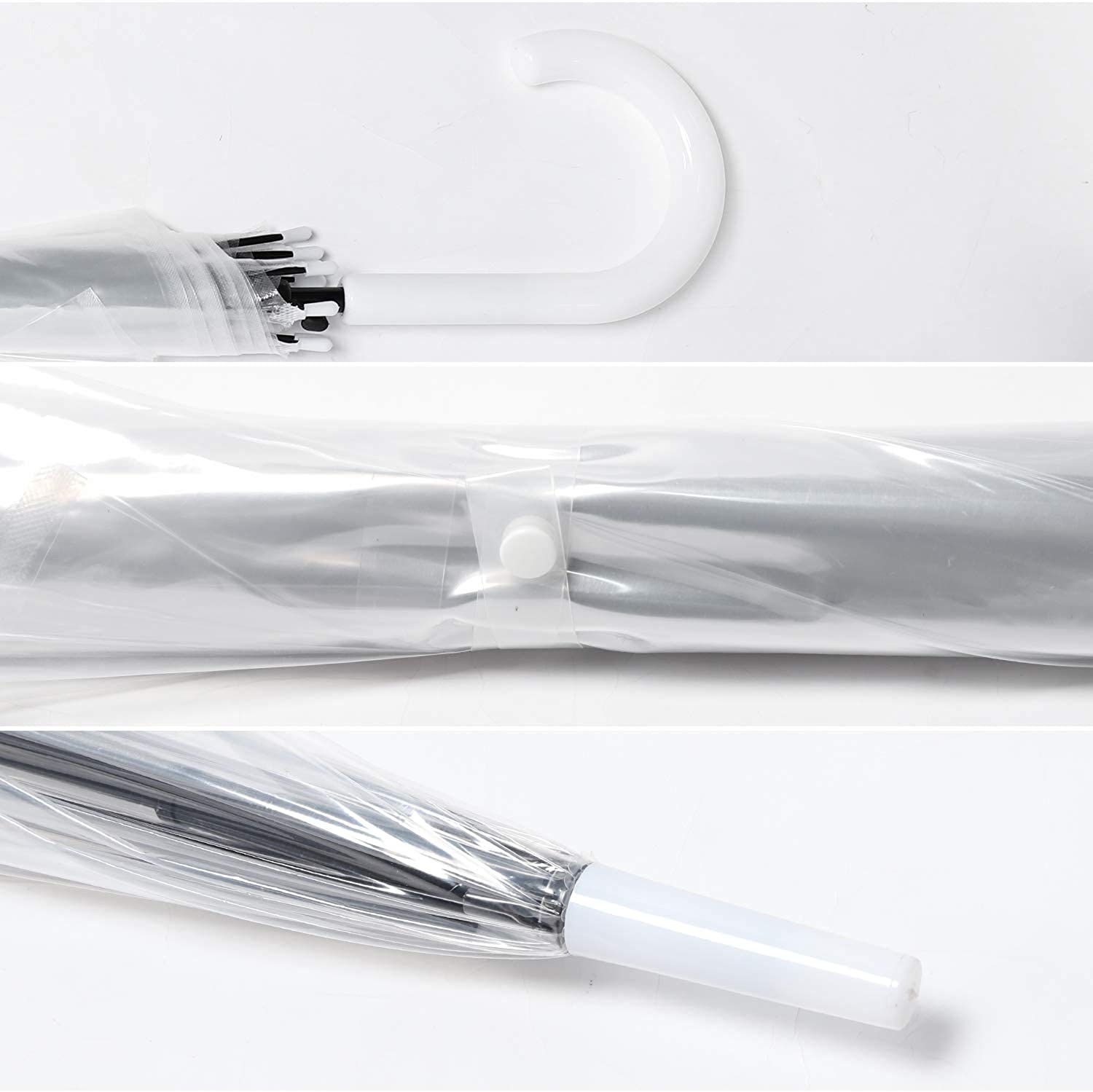 Custom Wedding Umbrellas 6 Pcs 46 Inch Clear Bubble Umbrella J Handle Automatic - Image 8