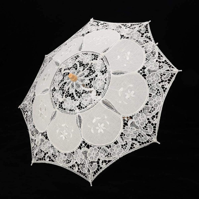 Logo parasol Umbrellas With Your Brand Lace Umbrella  Silk Cloth Material Embroidery Bride Parasol Wedding Photography P