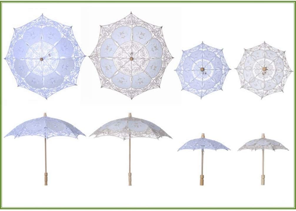 Custom Wedding Umbrellas Wedding Bride Lace Umbrella White Wooden Handle-Stylish - Image 2