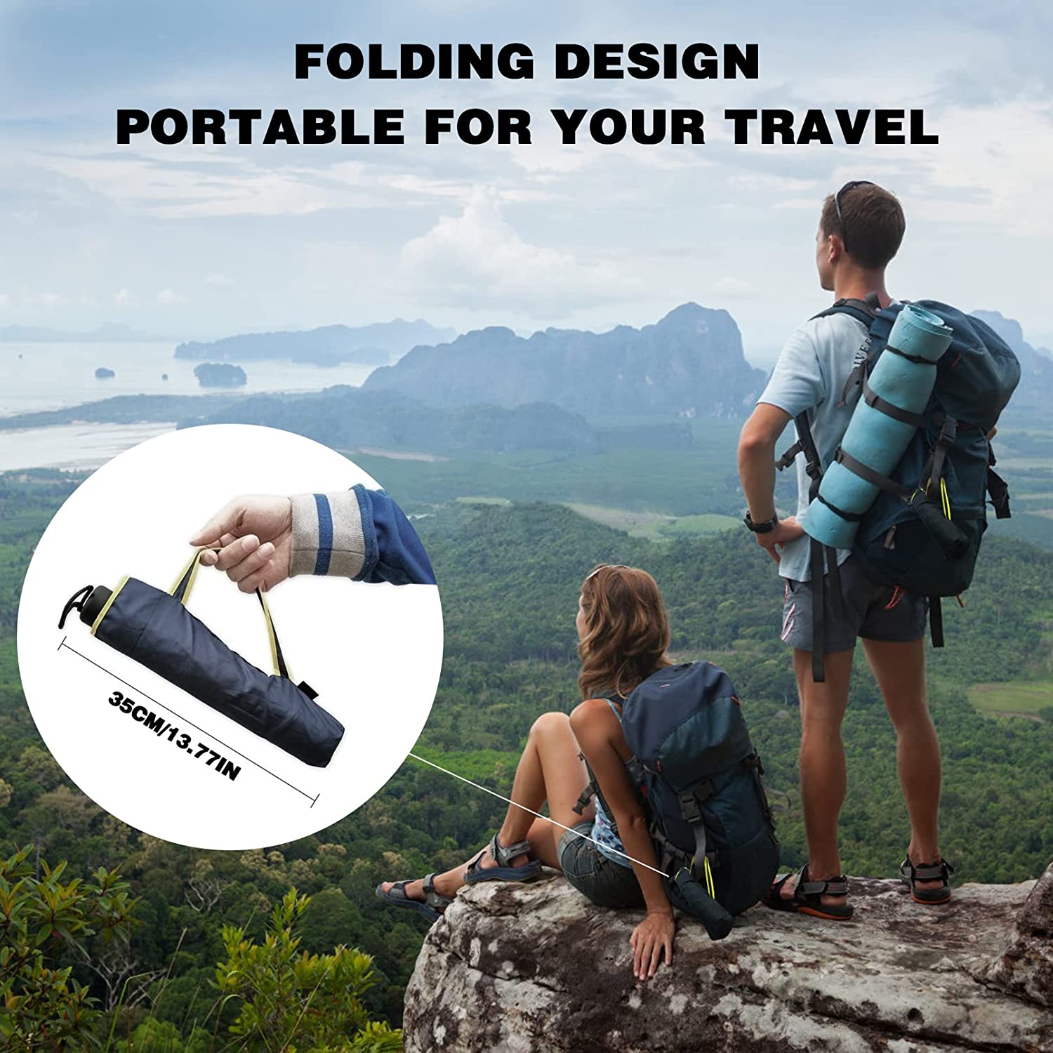 Custom umbrella 62 Inch Oversize Windproof Golf Umbrella - Double Canopy Ve - Image 5