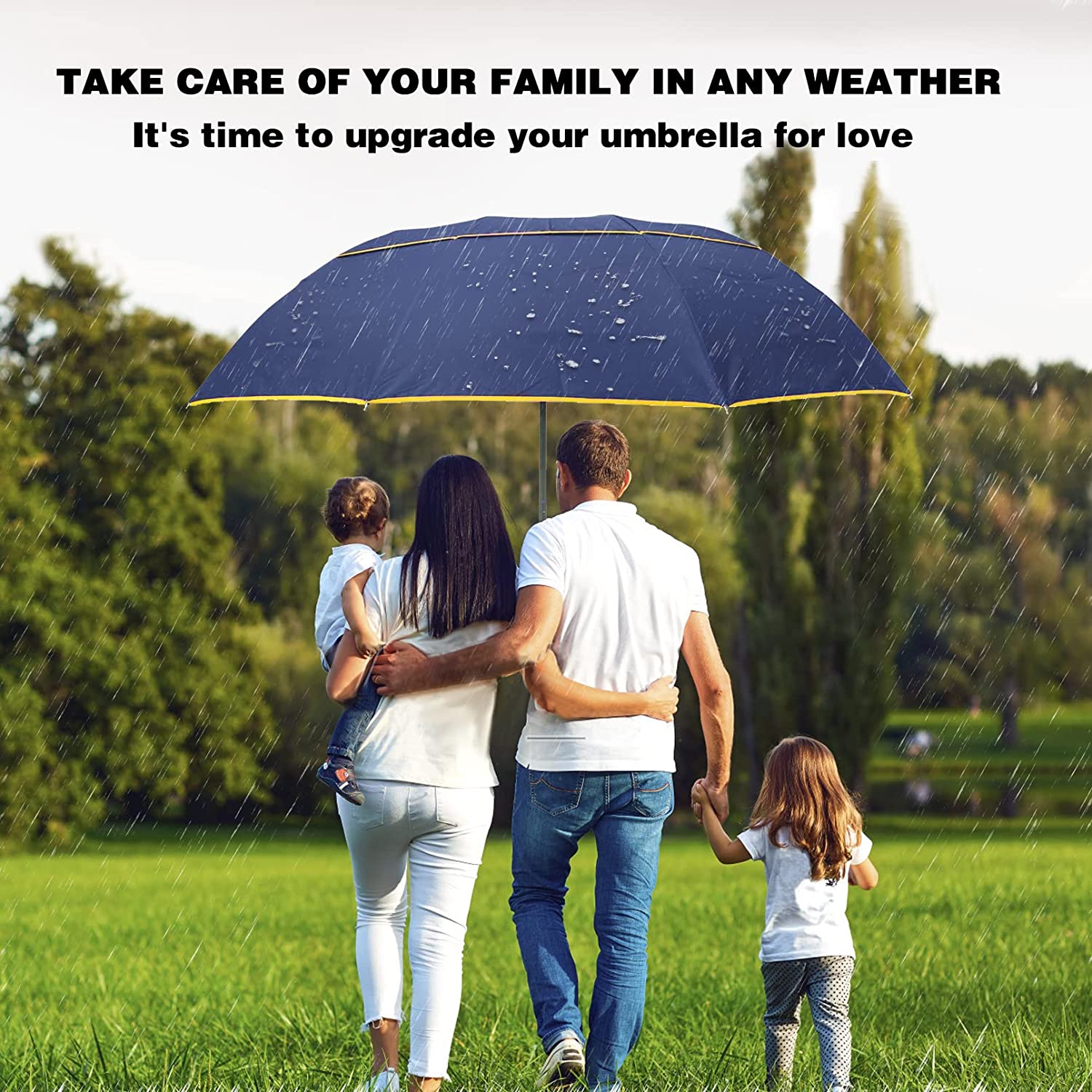 Custom umbrella 62 Inch Oversize Windproof Golf Umbrella - Double Canopy Ve - Image 7