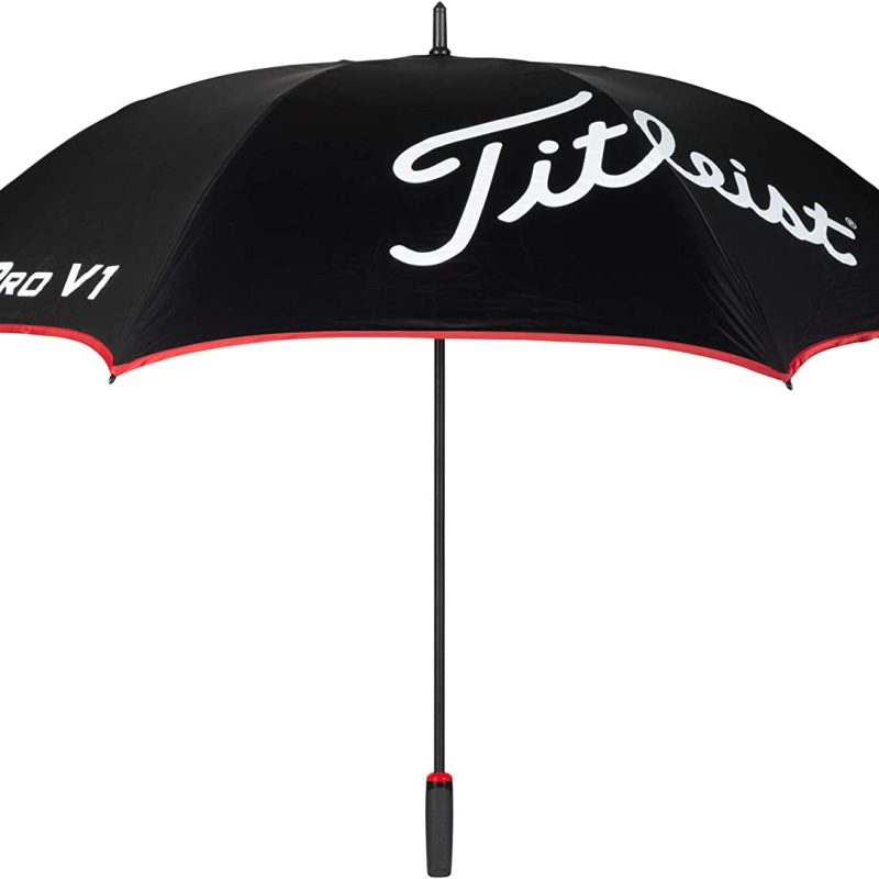 Custom umbrella Tour Single Canopy Golf Umbrella Black Black Red