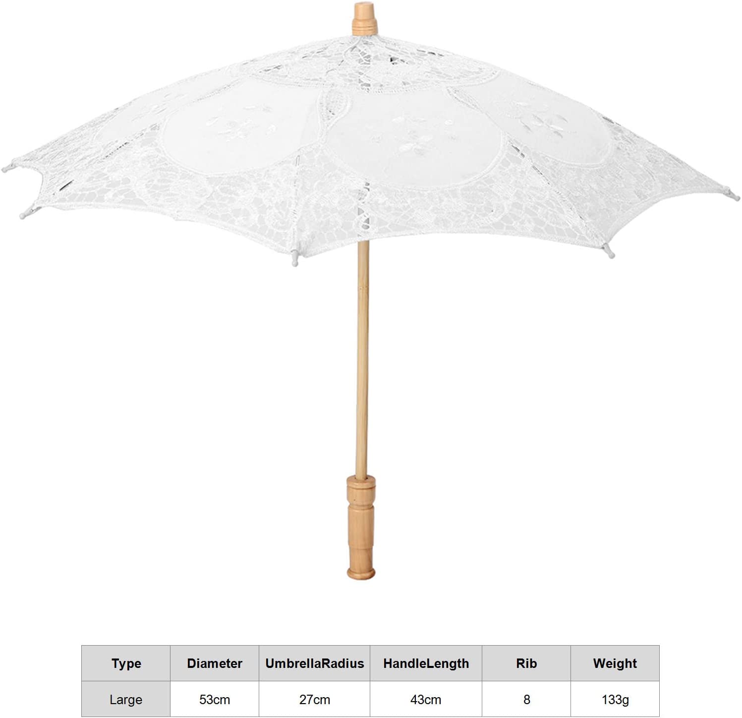 Custom Wedding Umbrellas Lace Umbrella Silk Cloth Material Embroidery Bride Par - Image 3