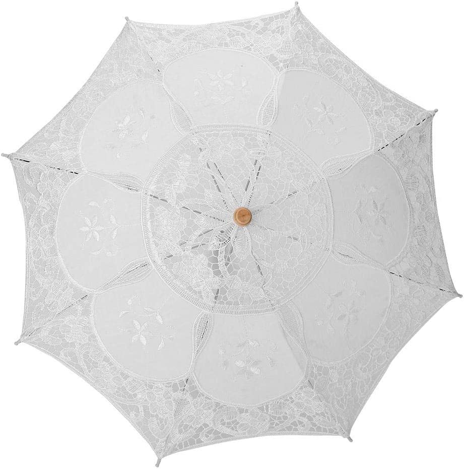 Custom Wedding Umbrellas Lace Umbrella Silk Cloth Material Embroidery Bride Par - Image 8