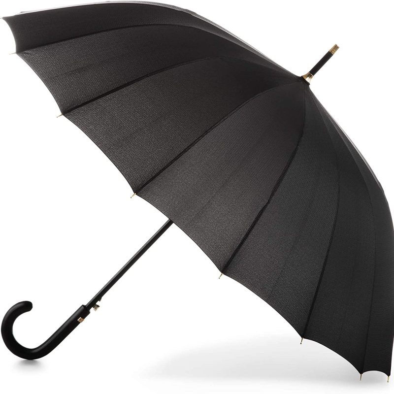 Logo parasol Umbrellas With Your Brand 50th Anniversary Auto Open Stick  Dark Plaid