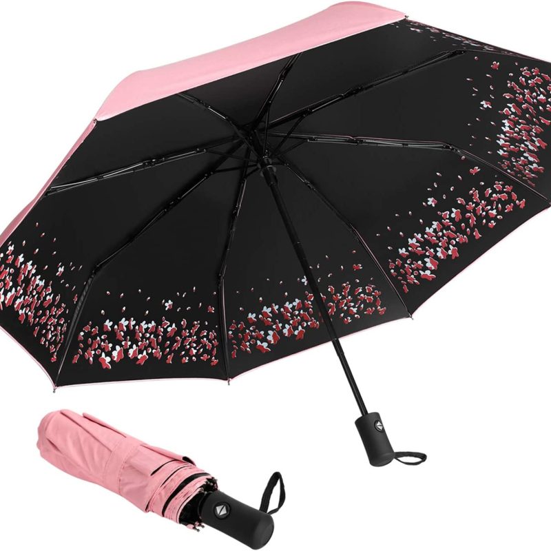 Sun Umbrella-Auto Open Close Folding Rain Umbrella Waterproof Travel Women Parasol Automatic Umbrellas