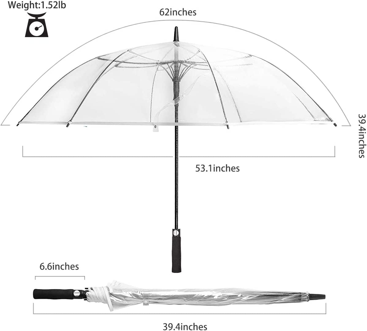 Custom Wedding Umbrellas Clear Golf Umbrella Large Windproof Umbrella Automatic - Image 2
