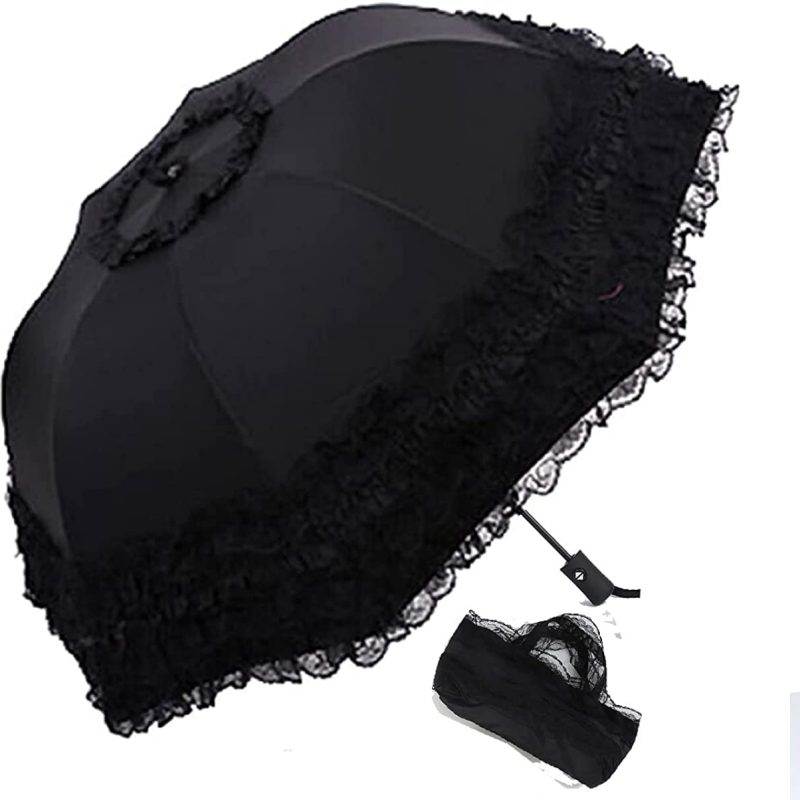 Logo parasol Umbrellas With Your Brand Unique Auto close/open Princess Lace Folding Umbrella Anti-uv Parasol sun rain um