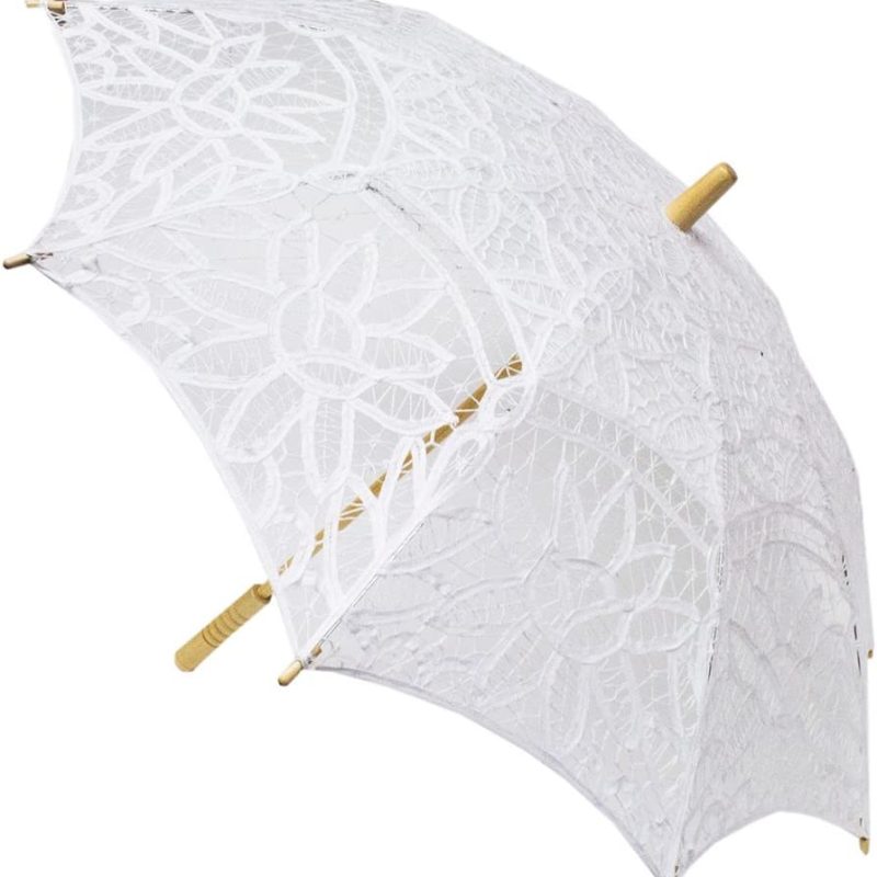 Custom Wedding Umbrellas Handmade Victorian Battenberg Lace Wood Wedding Parasol