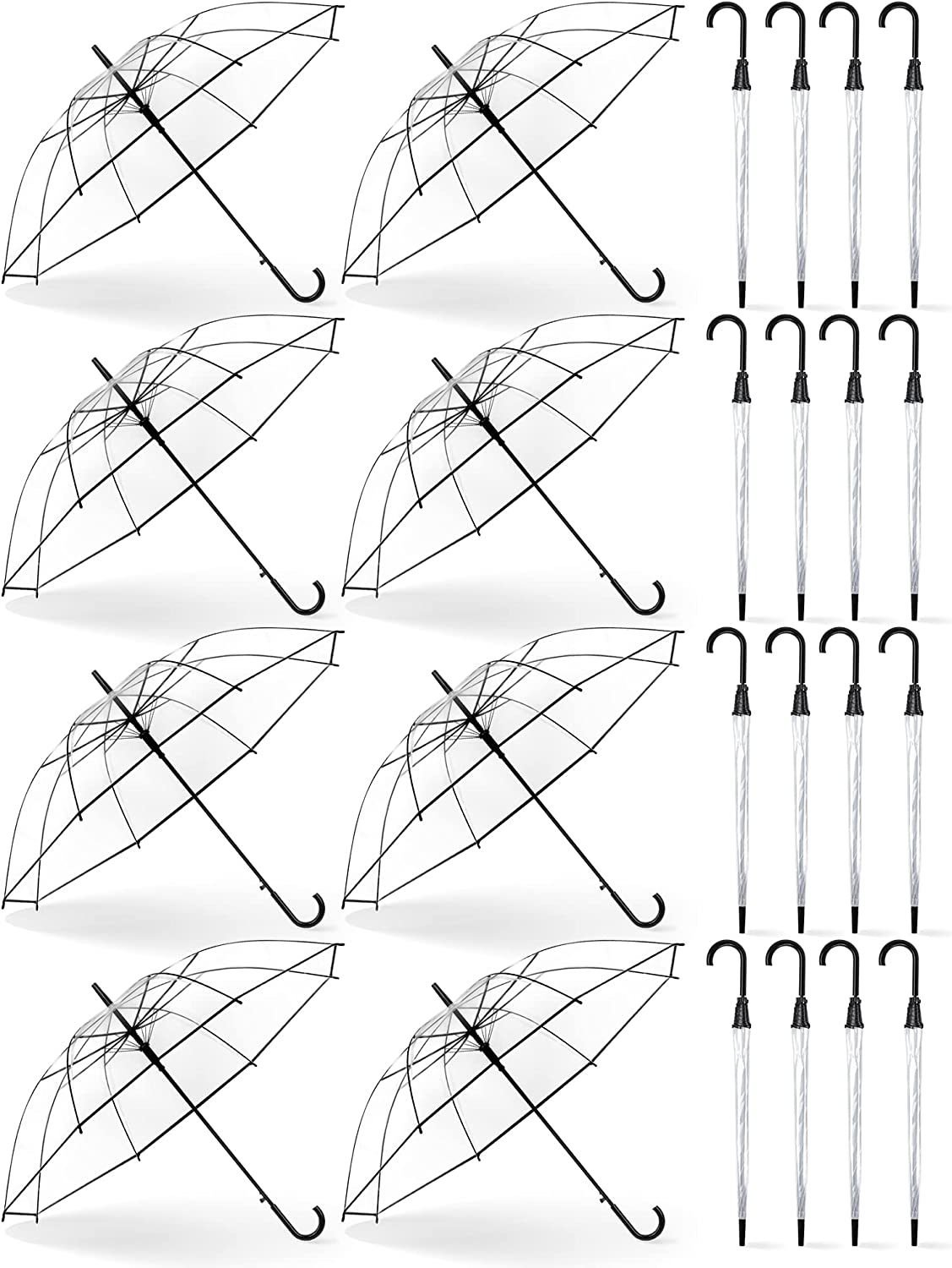 Custom Wedding Umbrellas 24 Pieces Clear Umbrella Wedding Style Stick Umbrella W
