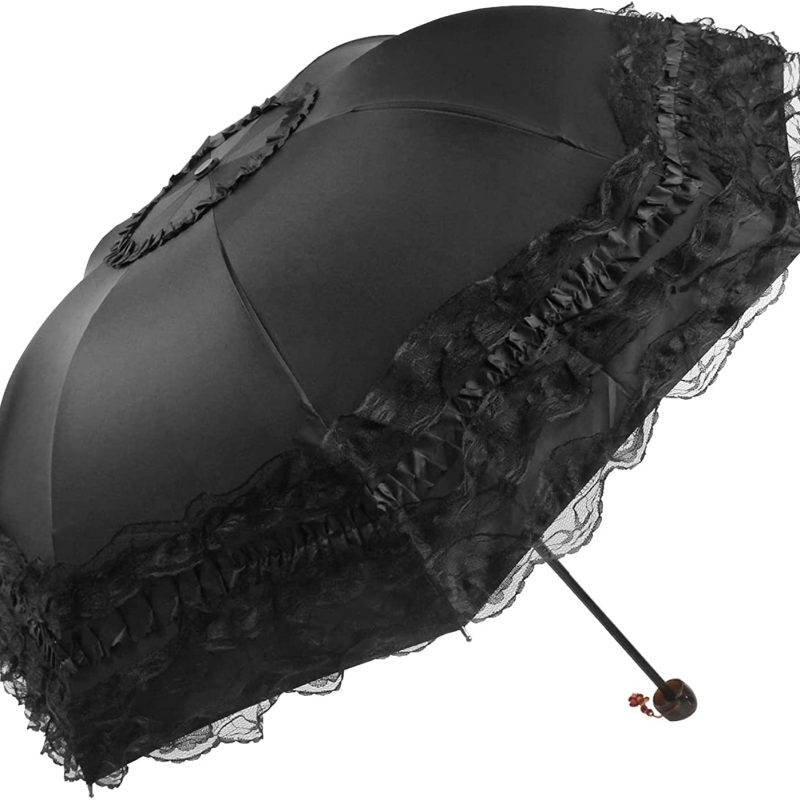 Logo parasol Umbrellas With Your Brand Princess Lace Ultraviolet-Proof Triple Folding Umbrella Dome Parasol