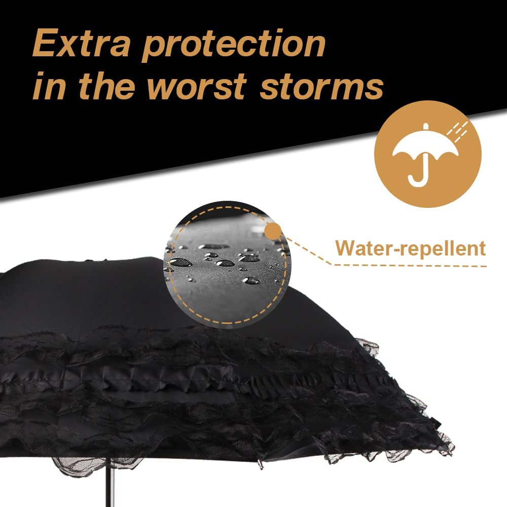 Logo parasol Umbrellas With Your Brand Princess Lace Ultraviolet-Proof Triple Folding Umbrella Dome Parasol - Image 3