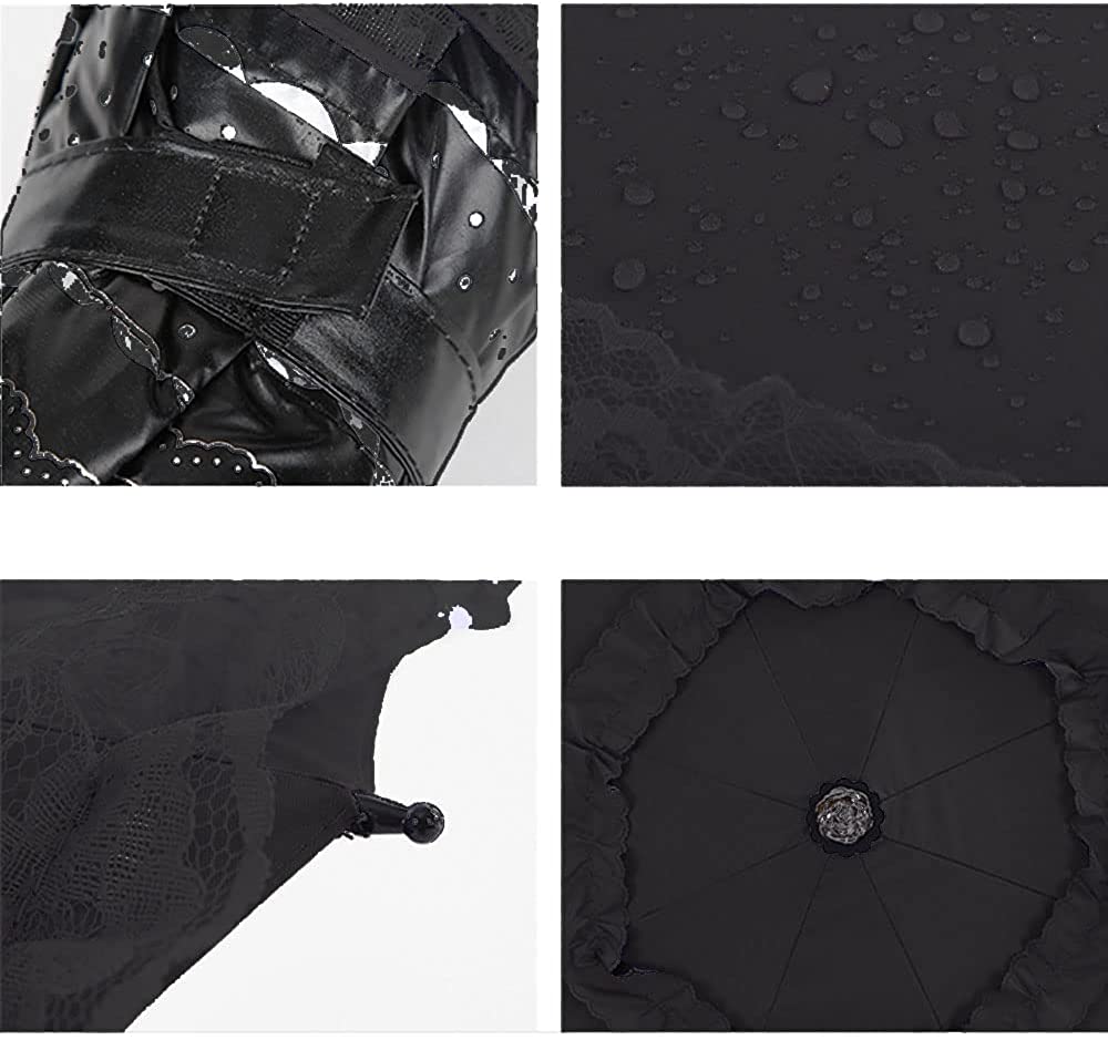 Logo parasol Umbrellas With Your Brand Princess Lace Ultraviolet-Proof Triple Folding Umbrella Dome Parasol - Image 9