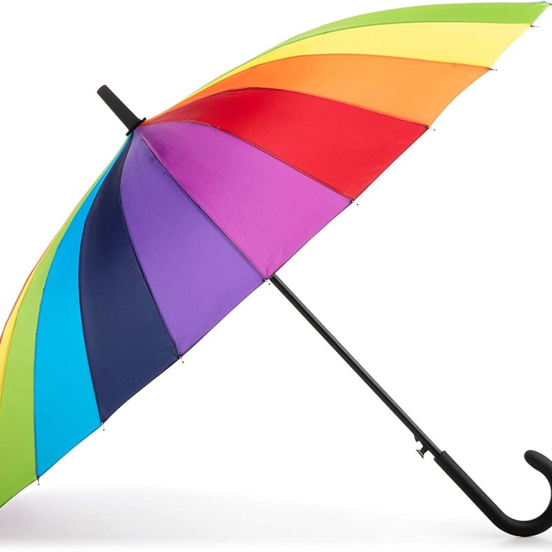 Logo parasol Umbrellas With Your Brand Large Eco Auto-Open 24 Rib Stick Umbrella with a Classic J Hook Curved Handle
