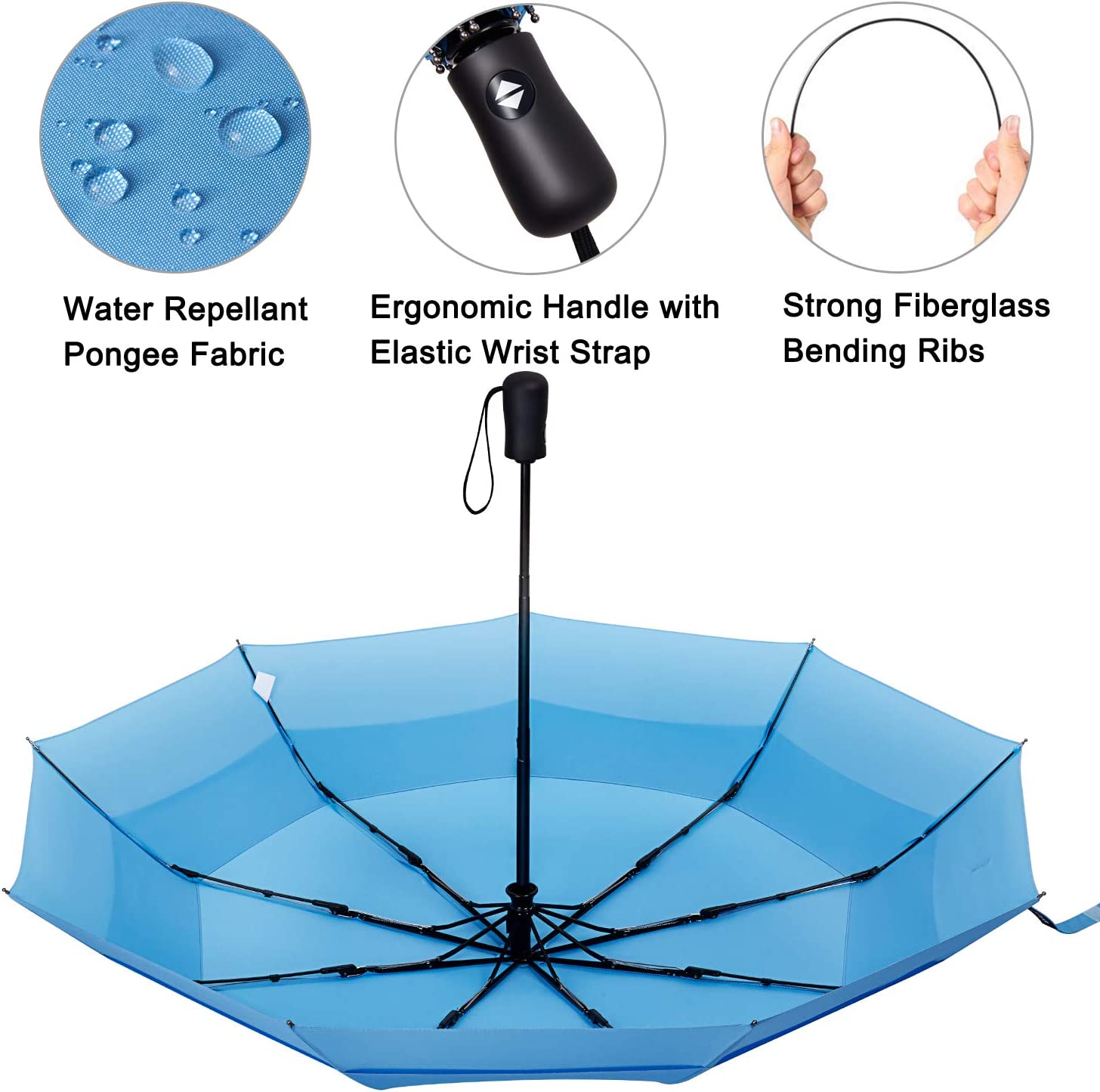 Custom umbrella 42 Inch Compact Travel Umbrella Windproof Small Folding Ba - Image 3