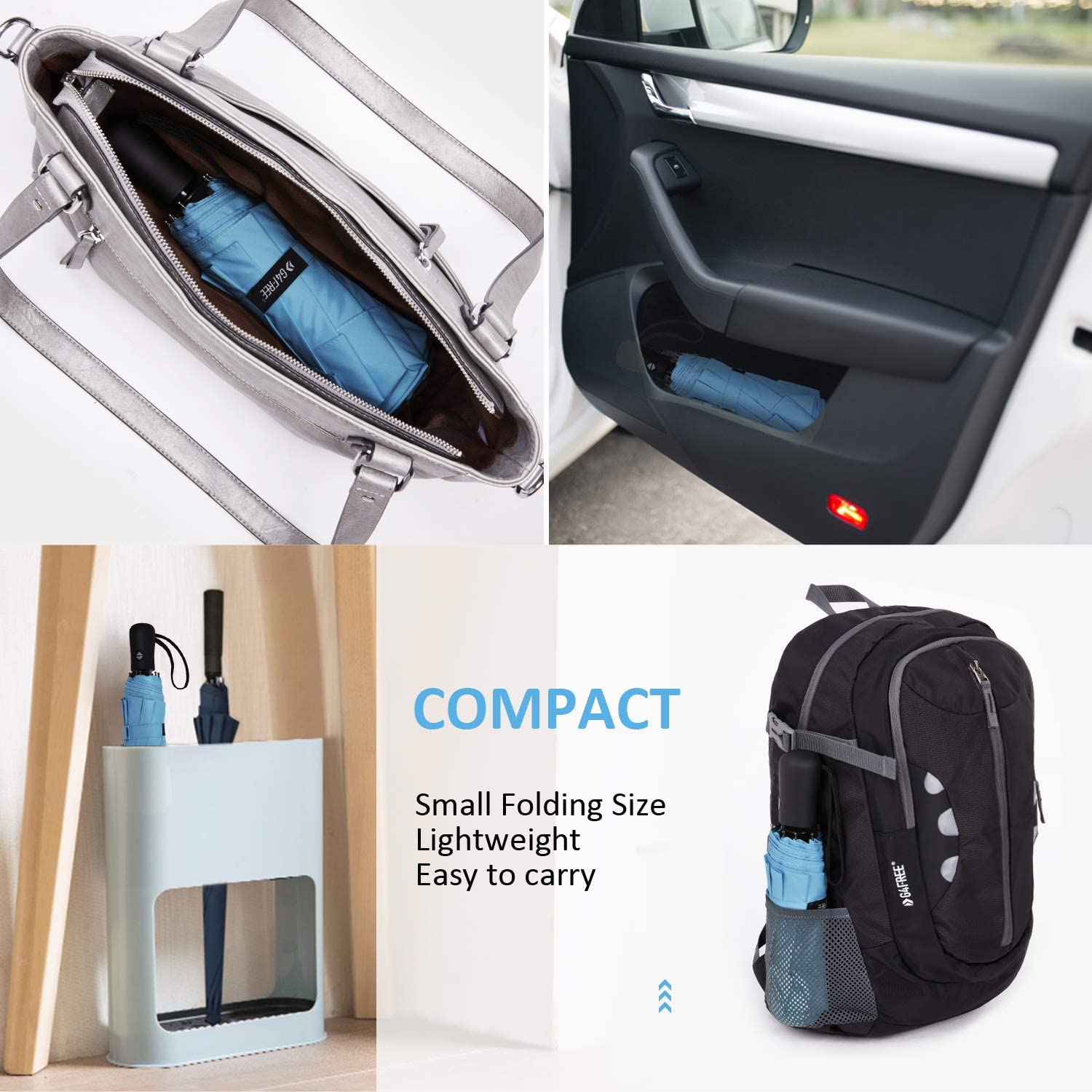 Custom umbrella 42 Inch Compact Travel Umbrella Windproof Small Folding Ba - Image 4