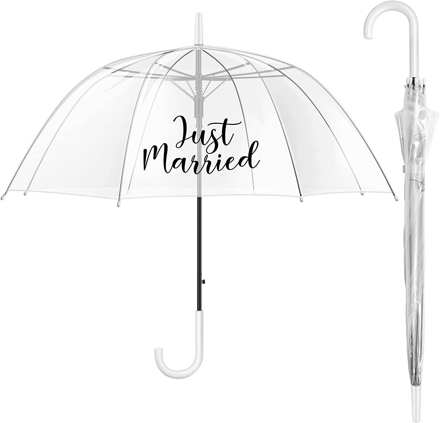 2 Pcs Clear Umbrella Wedding Just Married Decorations Clear Bubble Umbrellas for
