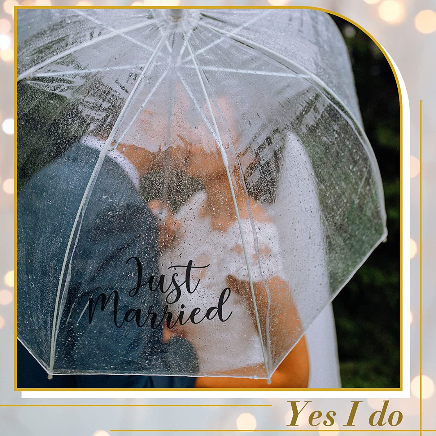 2 Pcs Clear Umbrella Wedding Just Married Decorations Clear Bubble Umbrellas for - Image 4