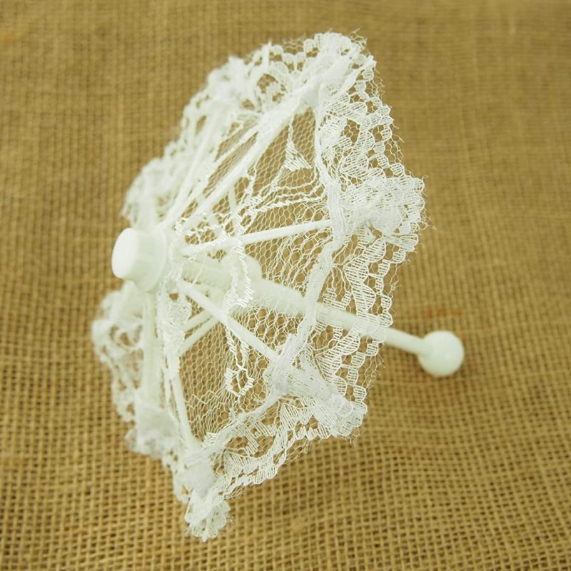 Logo parasol Umbrellas With Your Brand Mini Umbrella Parasol White Lace Craft Party Favor Wedding Bridal Baby Shower Dec