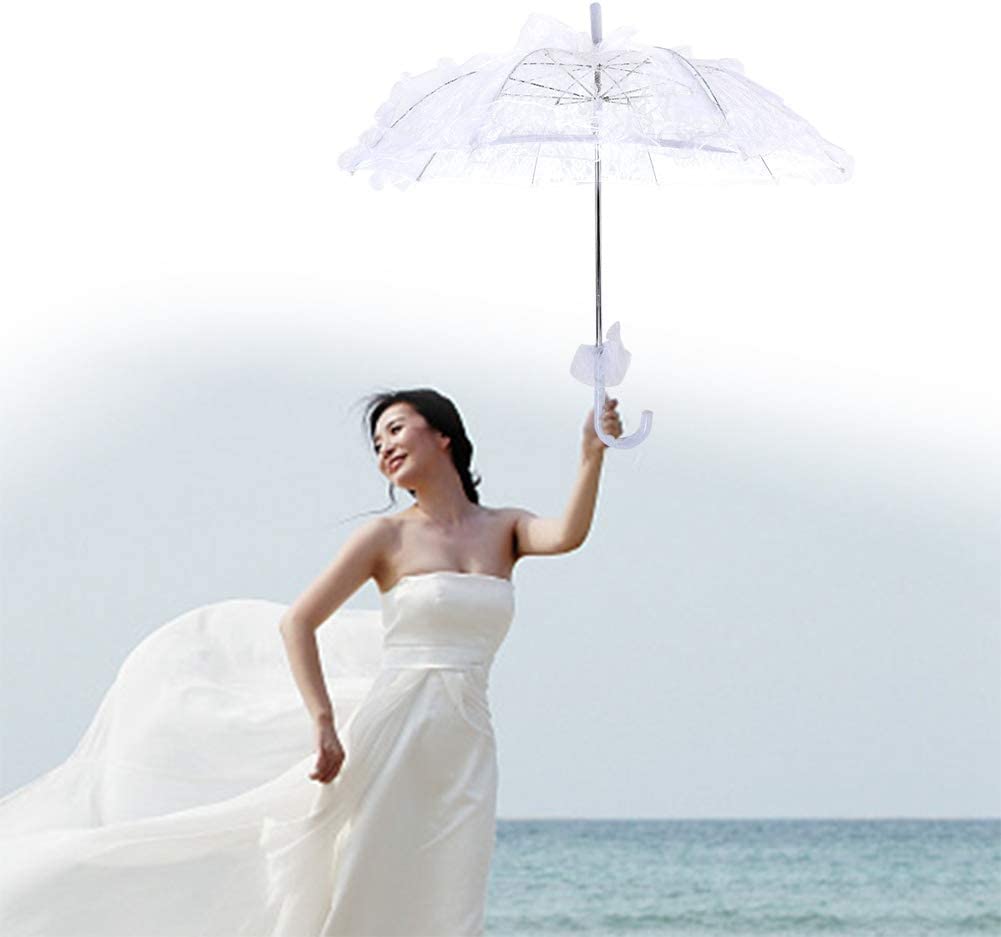 Custom Wedding Umbrellas Bridal Lace Cotton Umbrella Parasol Costume for Wedding - Image 3