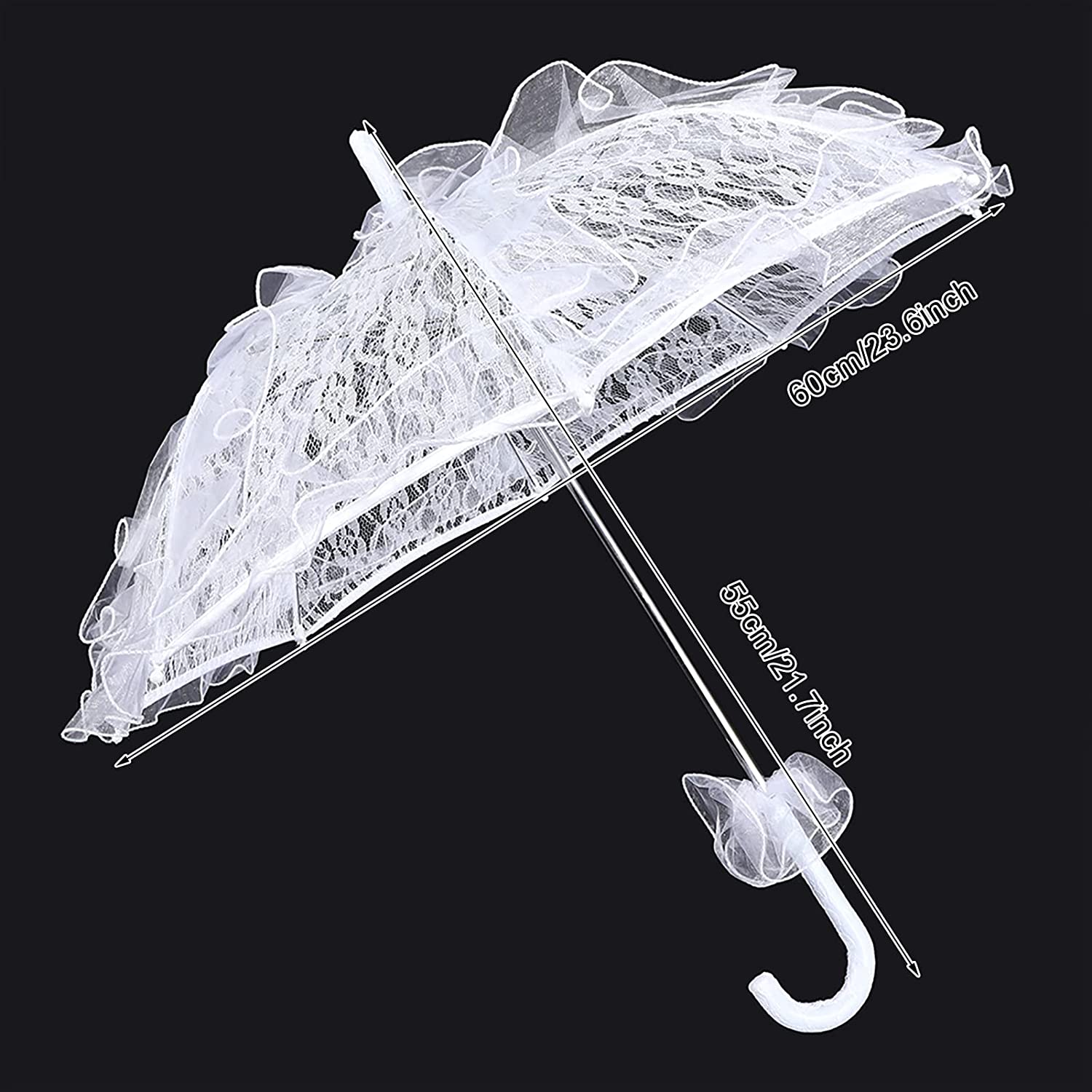 Custom Wedding Umbrellas Bridal Lace Cotton Umbrella Parasol Costume for Wedding - Image 6