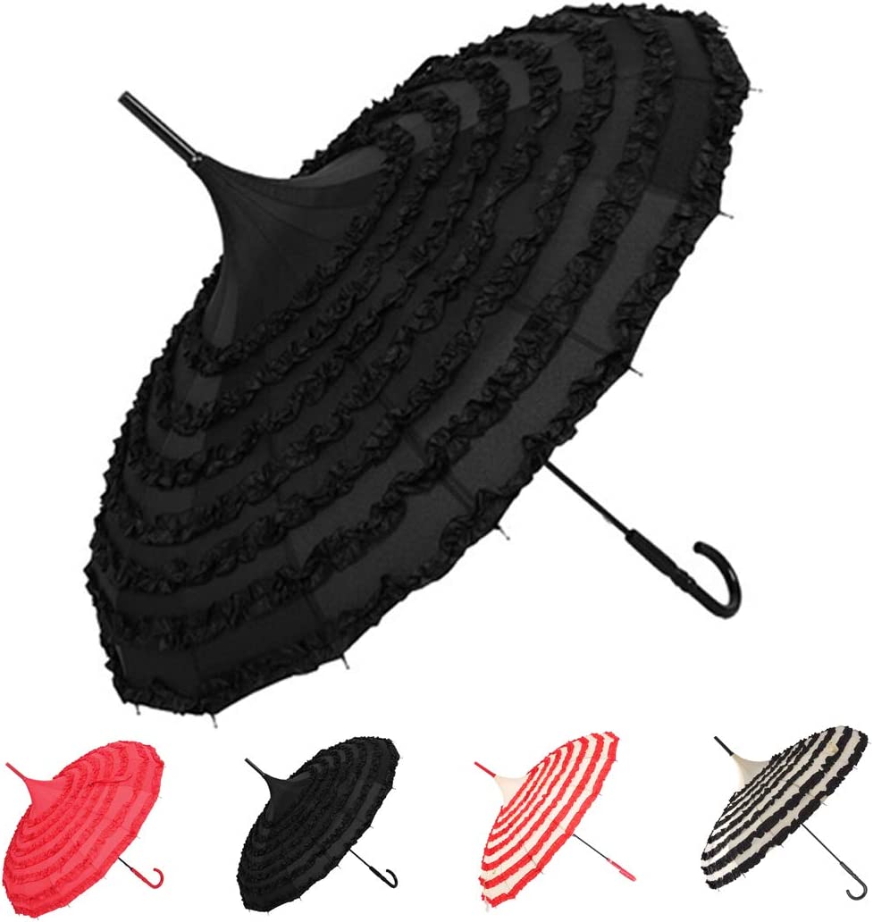 Logo parasol Umbrellas With Your Brand Ladies Sunproof Umbrella Parasol Lace Flowers Pagoda-Shaped Victoria Style Long H