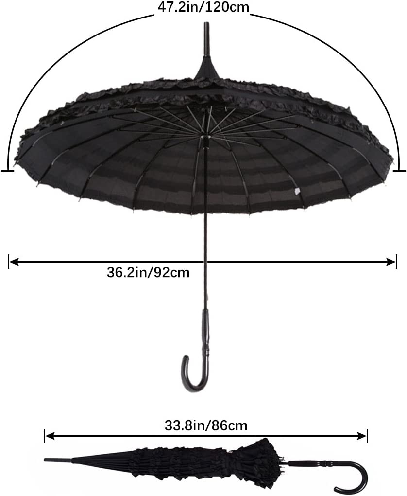Logo parasol Umbrellas With Your Brand Ladies Sunproof Umbrella Parasol Lace Flowers Pagoda-Shaped Victoria Style Long H - Image 7