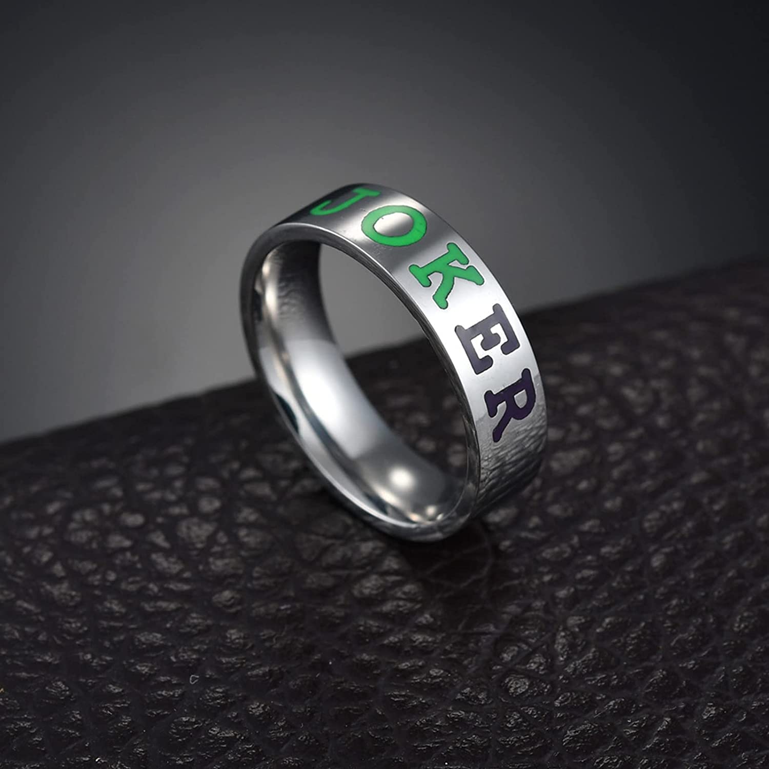 Custom Wedding Umbrellas joker rings,New Joker Lover Couple Stainless Steel Wedd - Image 2