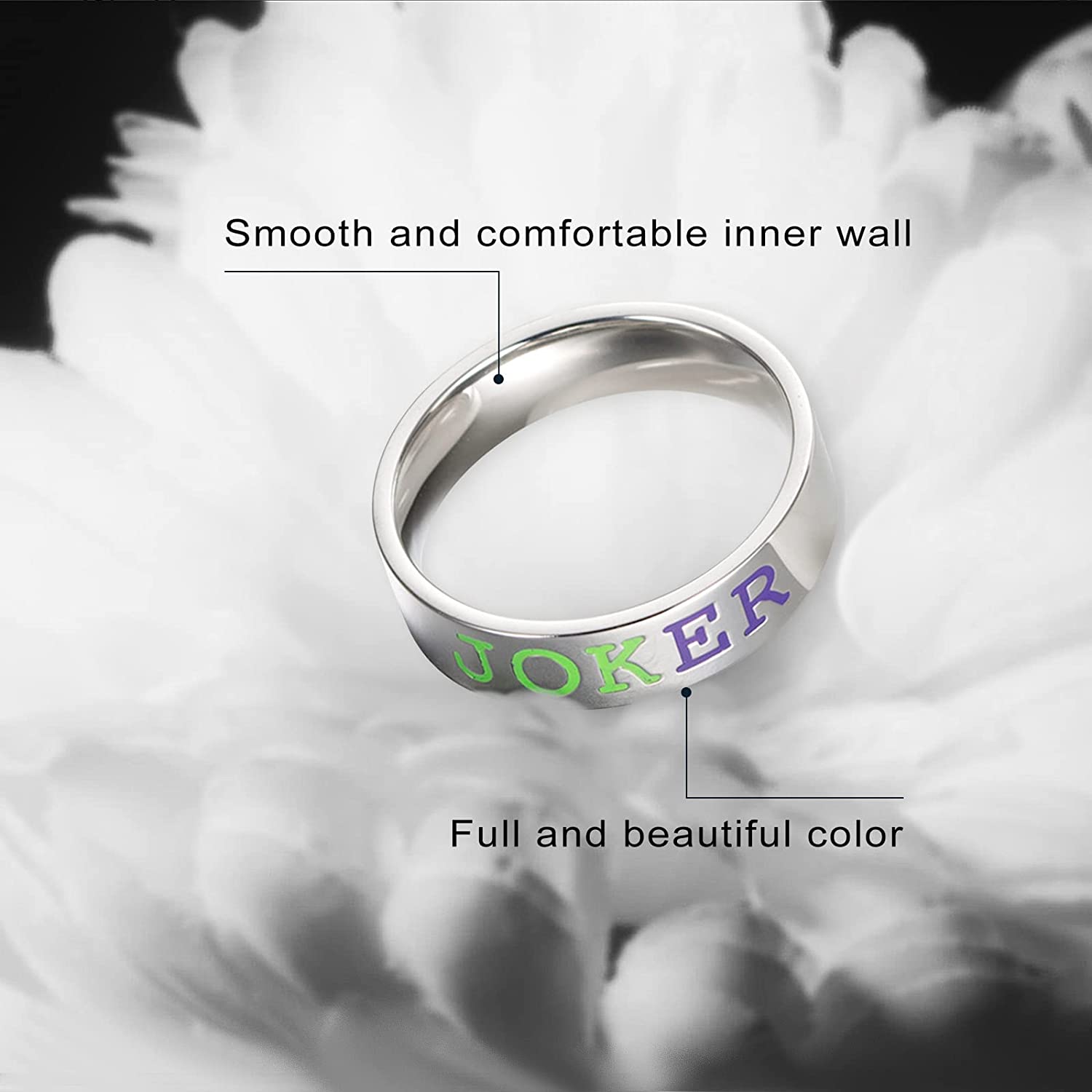 Custom Wedding Umbrellas joker rings,New Joker Lover Couple Stainless Steel Wedd - Image 3