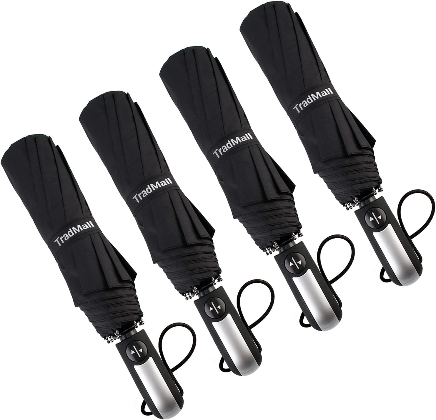 Custom umbrella 4 Pack Travel Umbrella Windproof Portable 46 Inches Large C