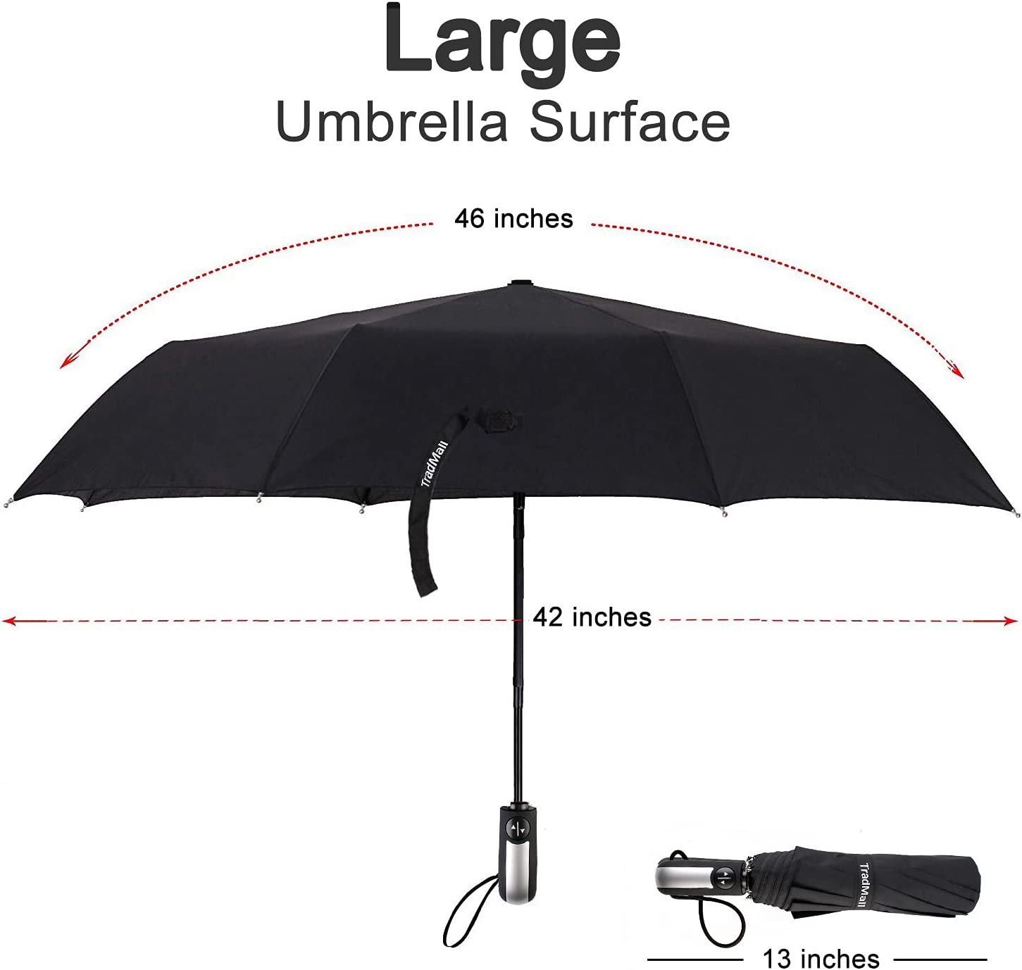 Custom umbrella 4 Pack Travel Umbrella Windproof Portable 46 Inches Large C - Image 3