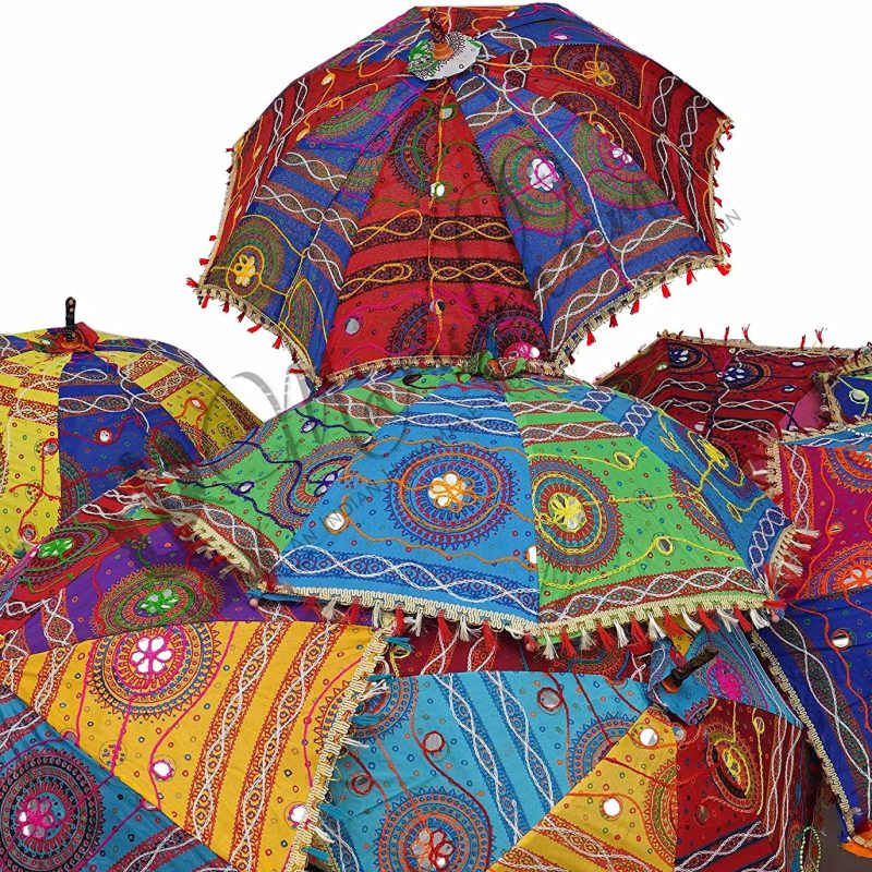 Custom Wedding Umbrellas Indian Handmade Designer Cotton Fashion Multi Colored U