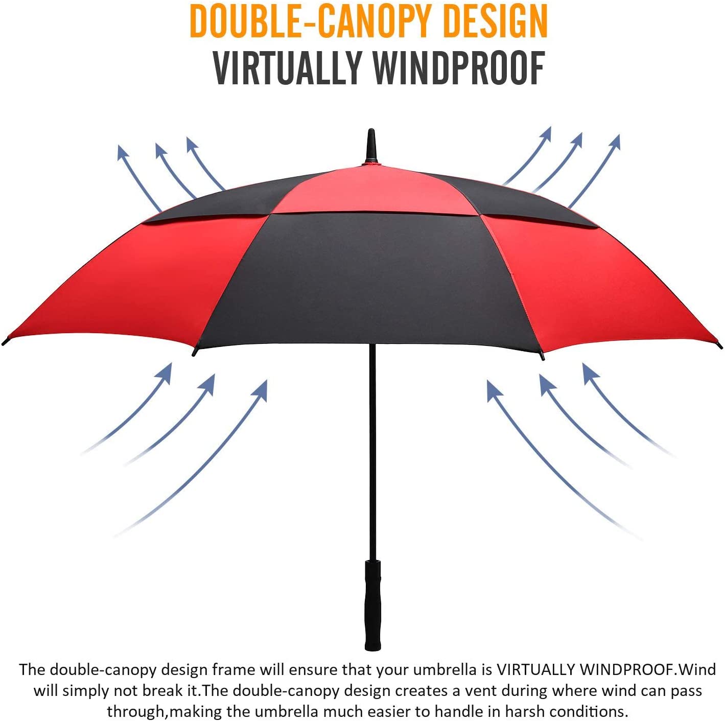 Custom umbrella Golf Umbrella 68/62/58 Inch Large Oversize Double Canopy Ve - Image 4