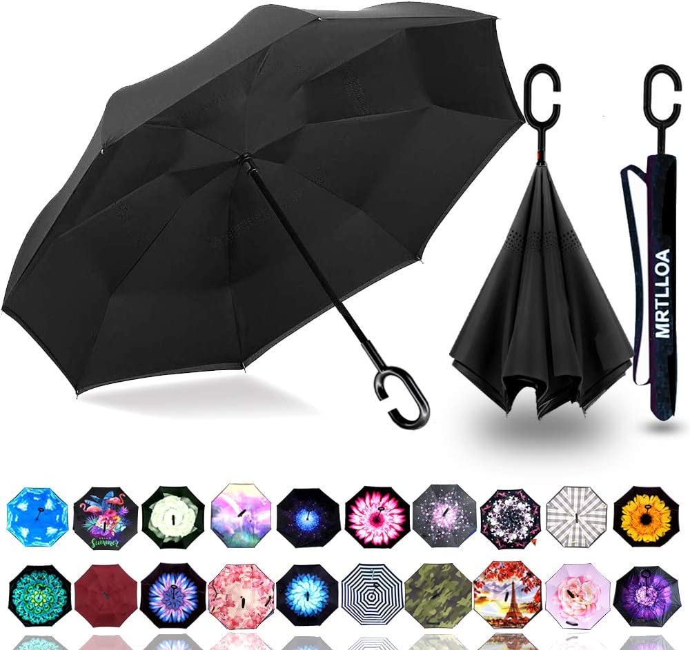 Custom Wedding Umbrellas Windproof Inverted Reverse Umbrella with UV Protection