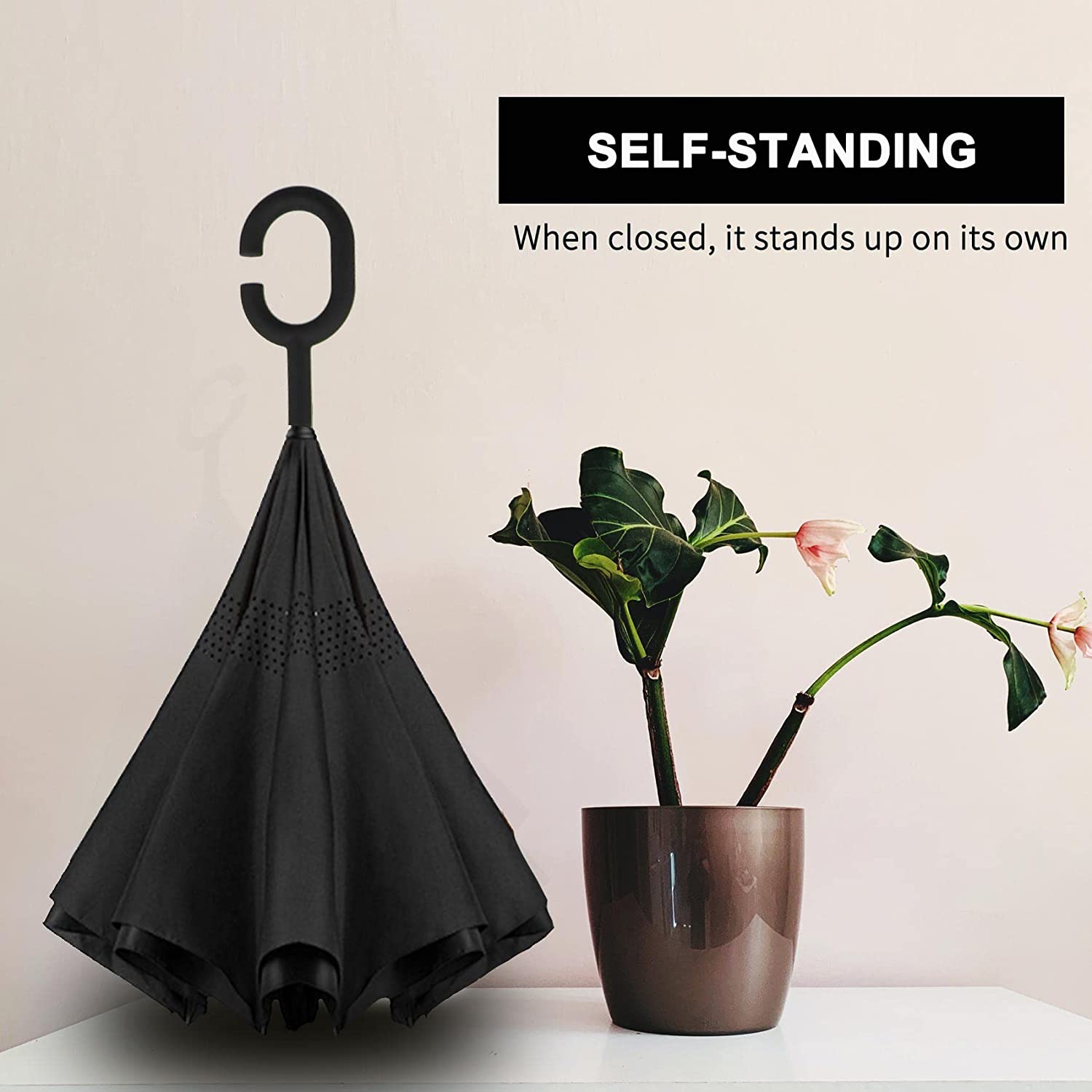 Custom Wedding Umbrellas Windproof Inverted Reverse Umbrella with UV Protection - Image 3