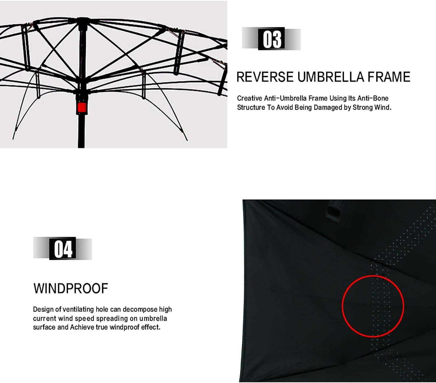 Custom Wedding Umbrellas Windproof Inverted Reverse Umbrella with UV Protection - Image 9
