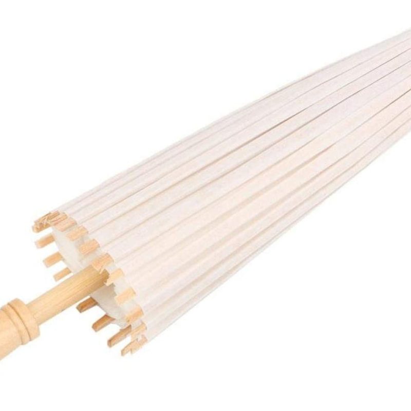 White Classic Paper Umbrella DIY Hand Painting Decorative Umbrella Parasol Wedding Bridal Photo Prop(39.5cm Diameter)