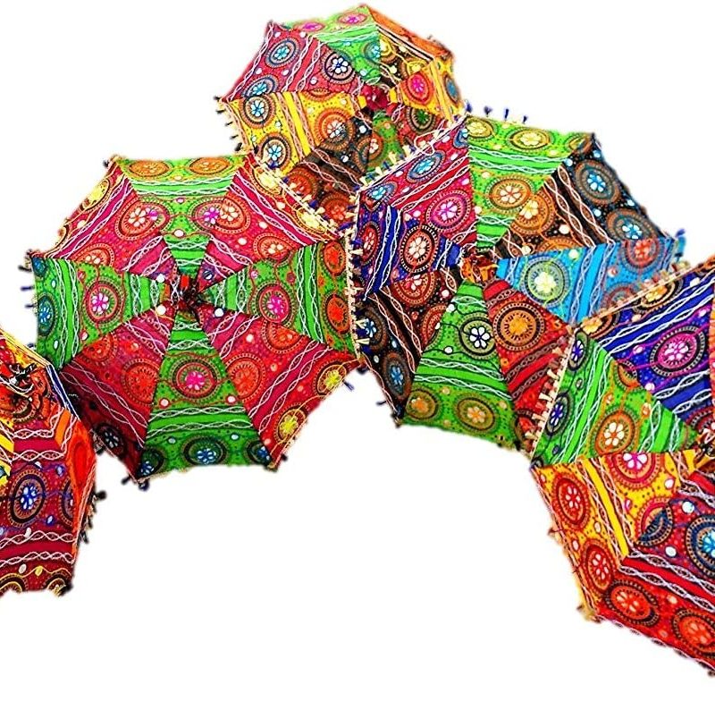 Custom Wedding Umbrellas Indian Multi Colored Beach Umbrella UV Protection Umbre