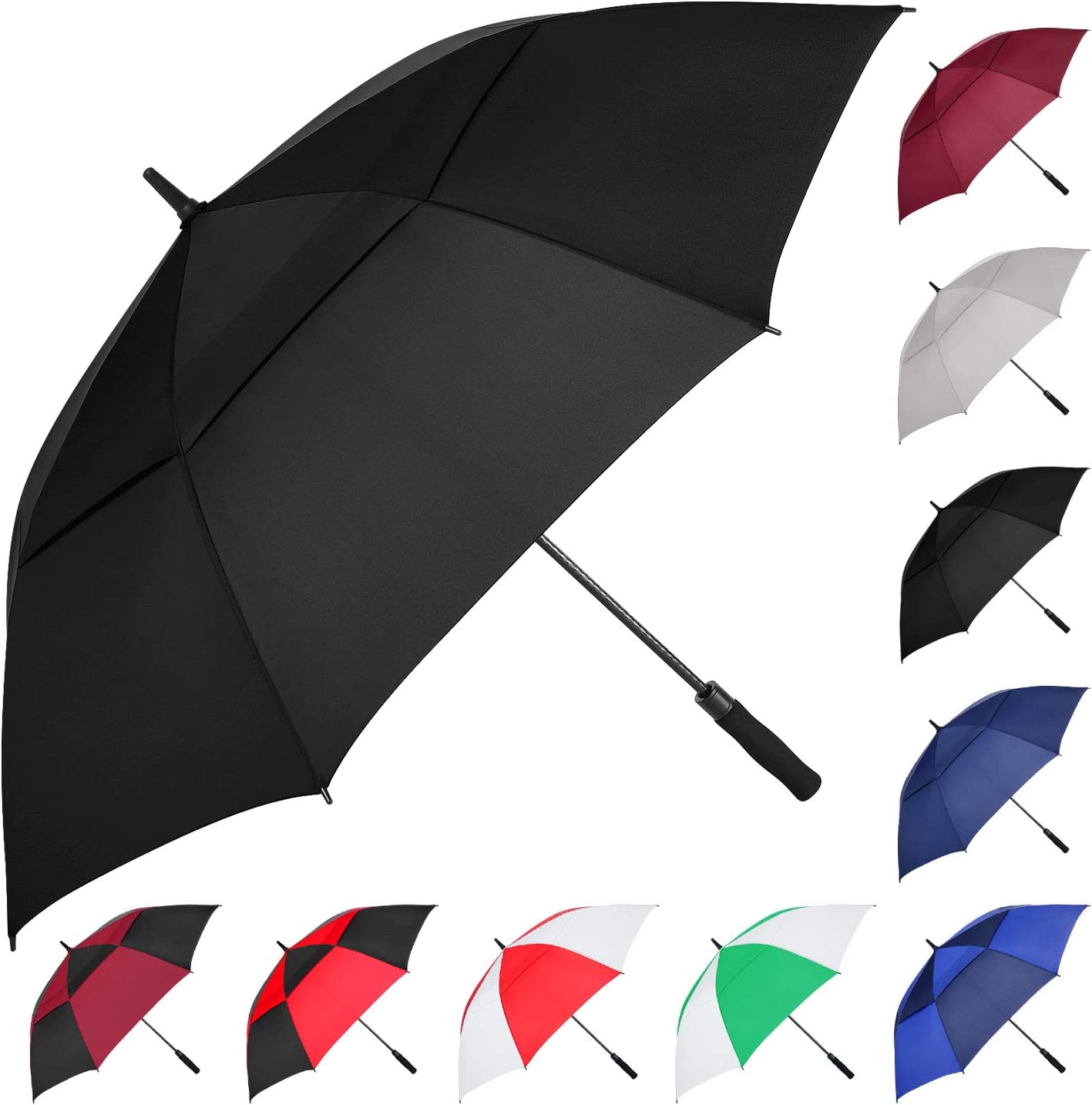 Custom umbrella 62/68/72 Inch Automatic Open Golf Umbrella Extra Large Ove - Image 8