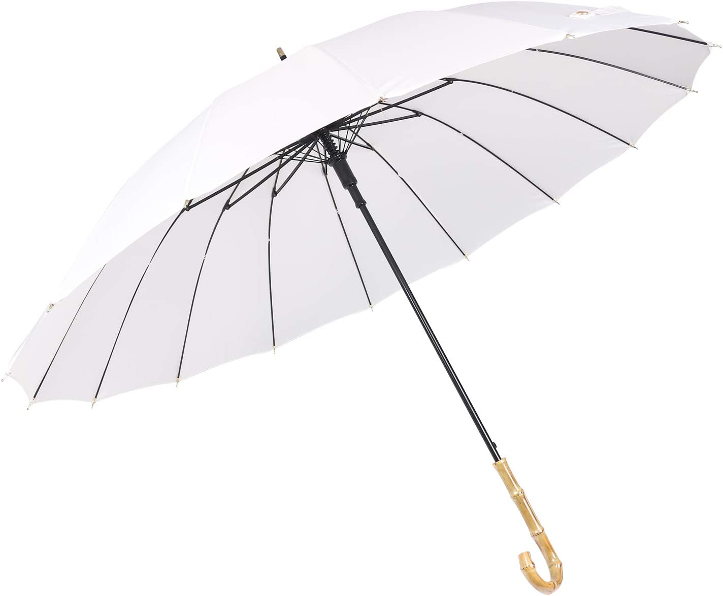 Custom Wedding Umbrellas Bamboo Stick Umbrella Auto Open Solid Color Fashionable
