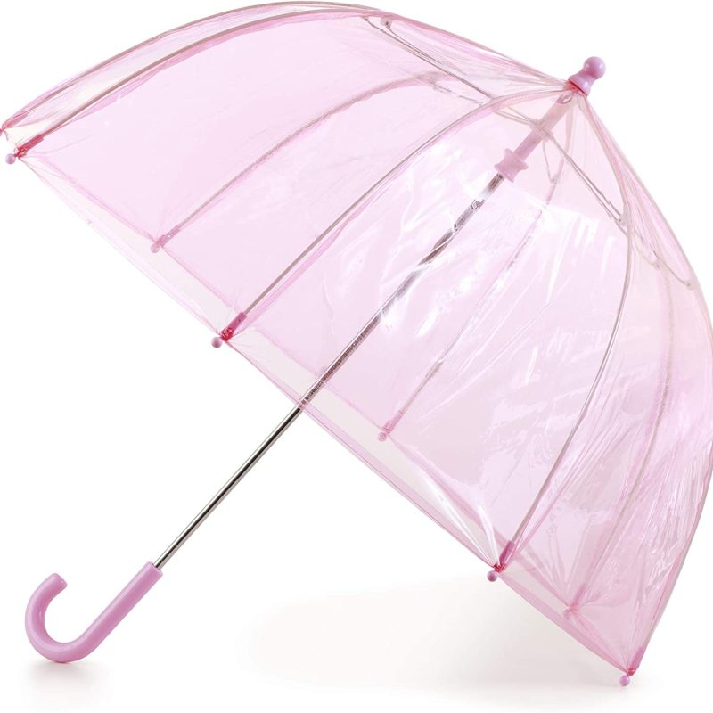 Logo parasol Umbrellas With Your Brand Kids Clear Bubble Umbrella with Easy Grip Handle  Pink