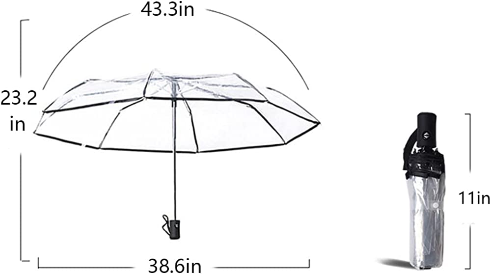 Custom Wedding Umbrellas Automatic Transparent Umbrella 1-Button Opening&Closing - Image 3