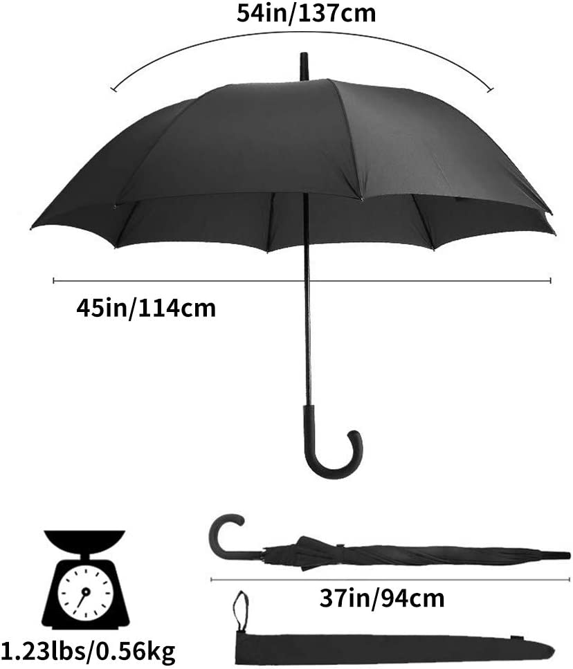 Custom Wedding Umbrellas Black Hook Handle Umbrella Windproof UPF 50+ j Stick U - Image 7