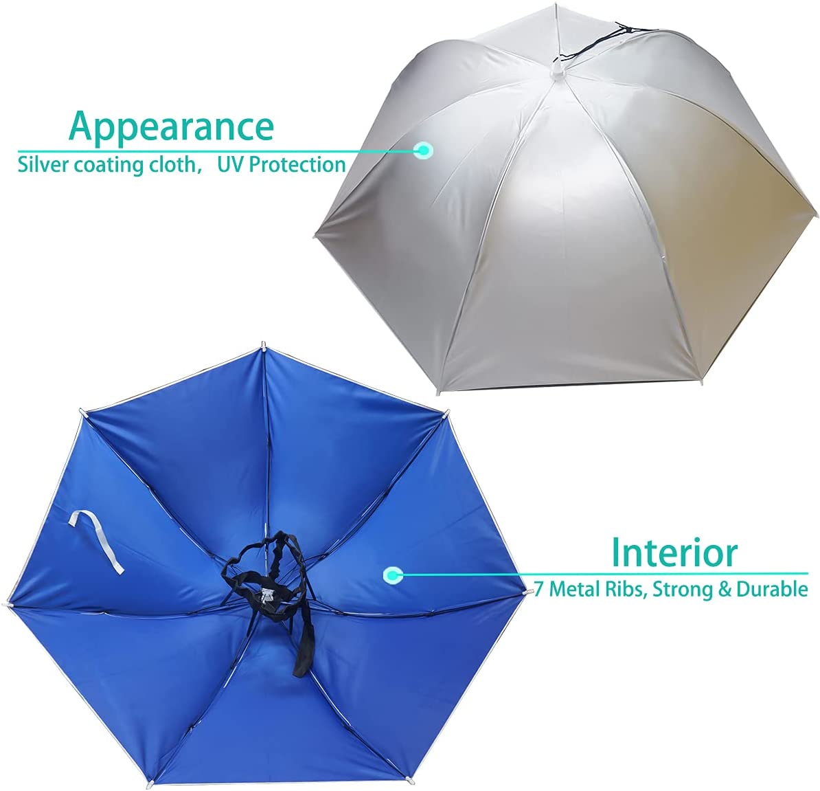 Custom umbrella Umbrella Hat 37 inch Fishing Umbrella Hat Hands Free Folda - Image 2