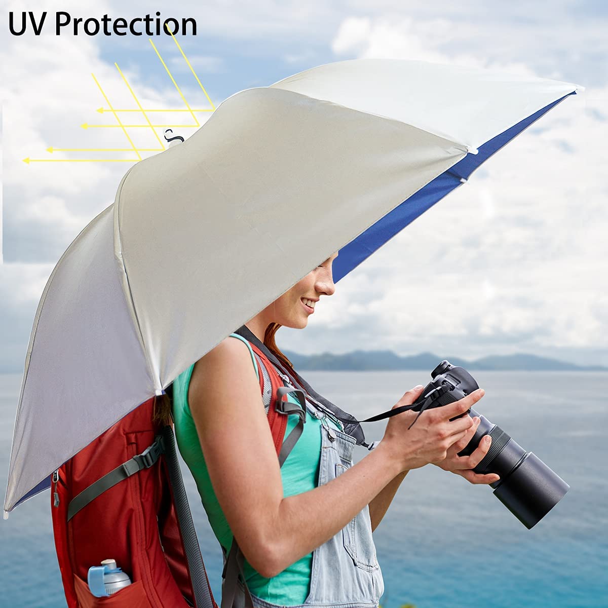 Custom umbrella Umbrella Hat 37 inch Fishing Umbrella Hat Hands Free Folda - Image 3