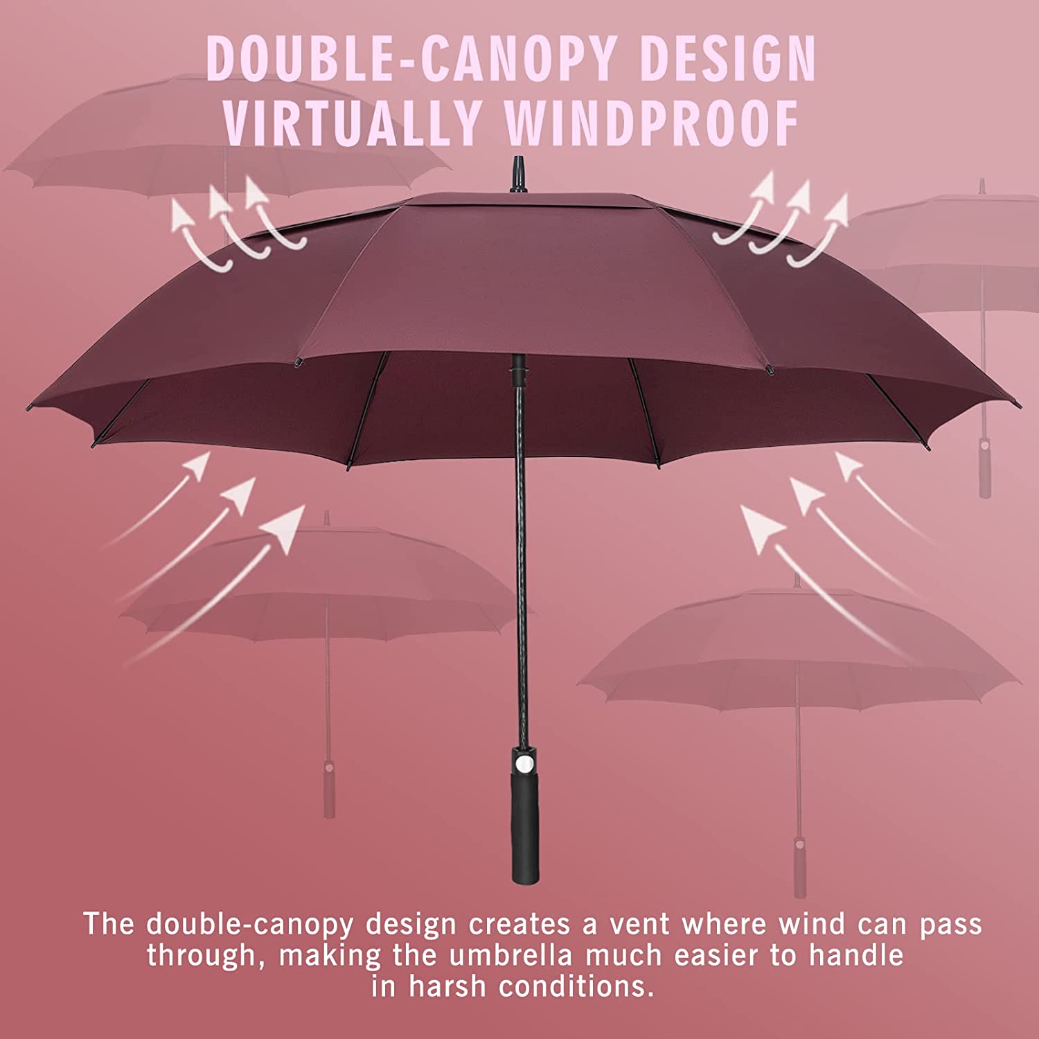Logo parasol Umbrellas With Your Brand Golf Umbrella 54/62/68 Inch Large Windproof Umbrellas Automatic Open Oversize Ra - Image 3