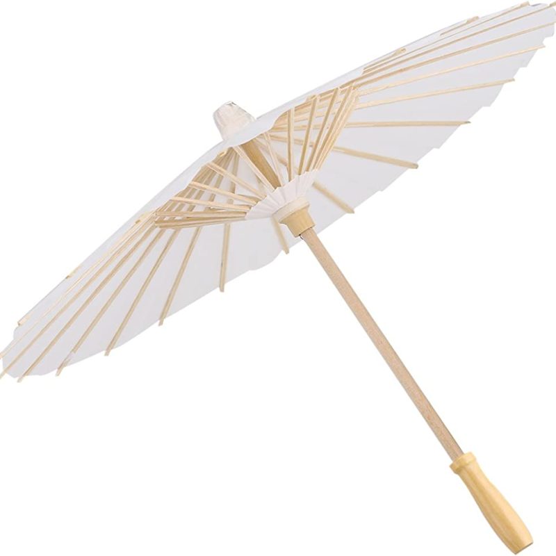 Paper Parasols Umbrella  60cm Paper Umbrella  White DIY Umbrella  for Photo Taking  Cosplay  Decorative Use
