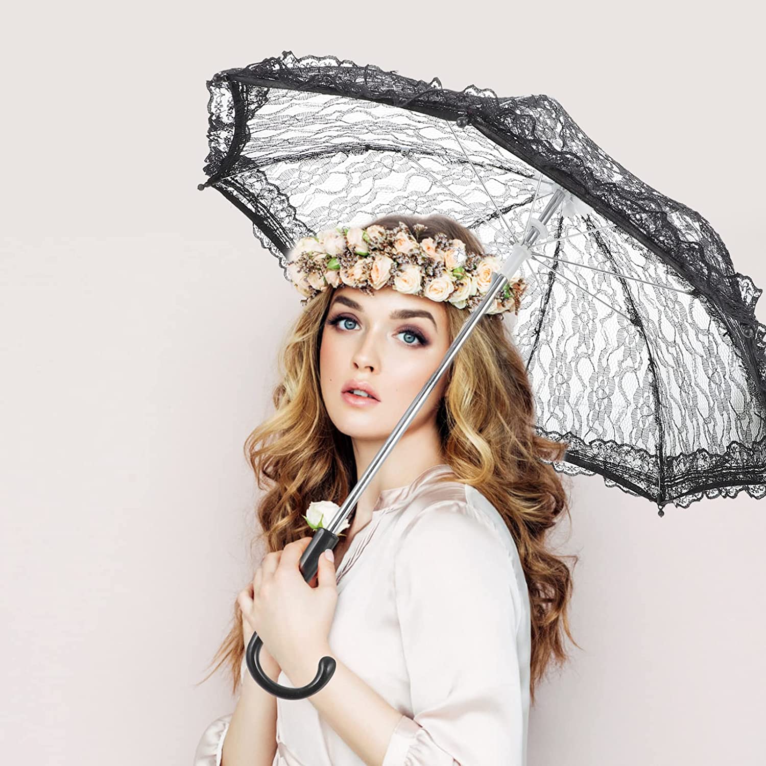 Custom Wedding Umbrellas White Umbrella Umbrella Parasol Vintage Wedding Bridal - Image 2